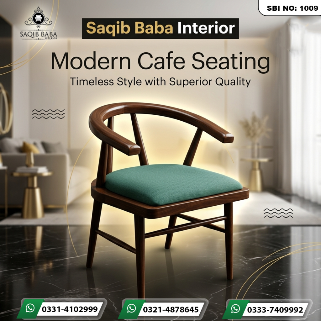 Wooden chair with cushioned seat simple modern design