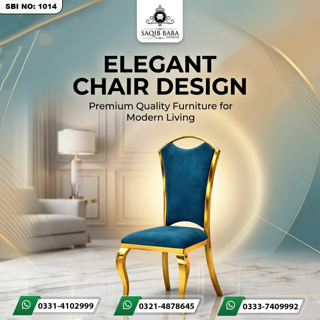 Iron legs chair with padded seat and back poshish, modern and durable design
