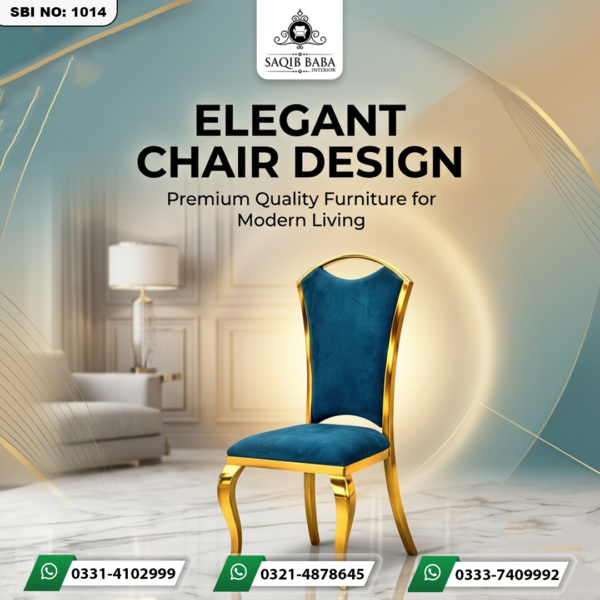 Iron legs chair with padded seat and back poshish, modern and durable design