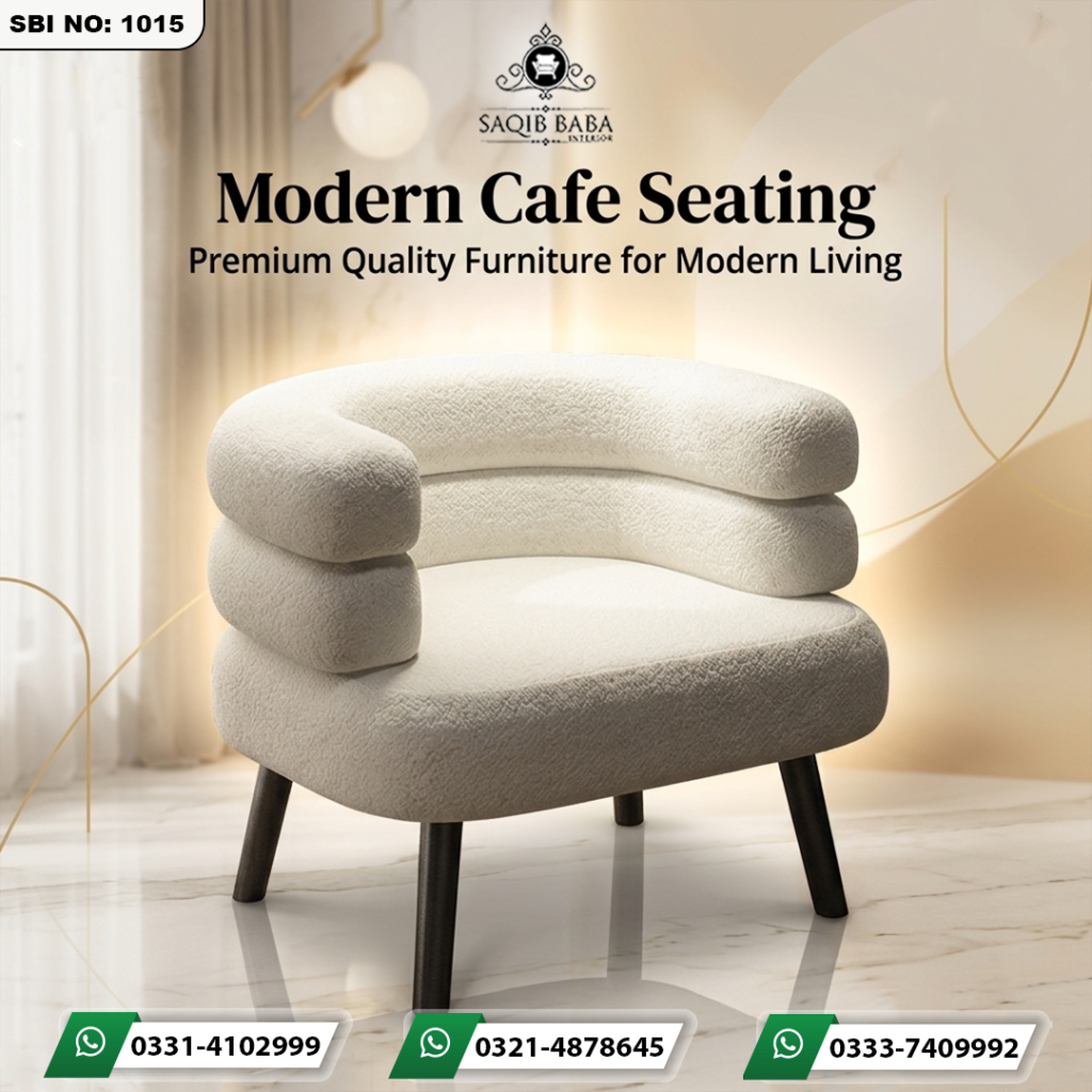 Cafe chair fully upholstered with iron legs for restaurant and cafe seating