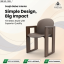 Modern chair with plastic seat and backrest and wooden arms and legs