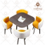 modern dinner table set