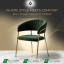 Cafe chair with iron pipe legs and frame, foam-filled seat and back covered in leather upholstery.